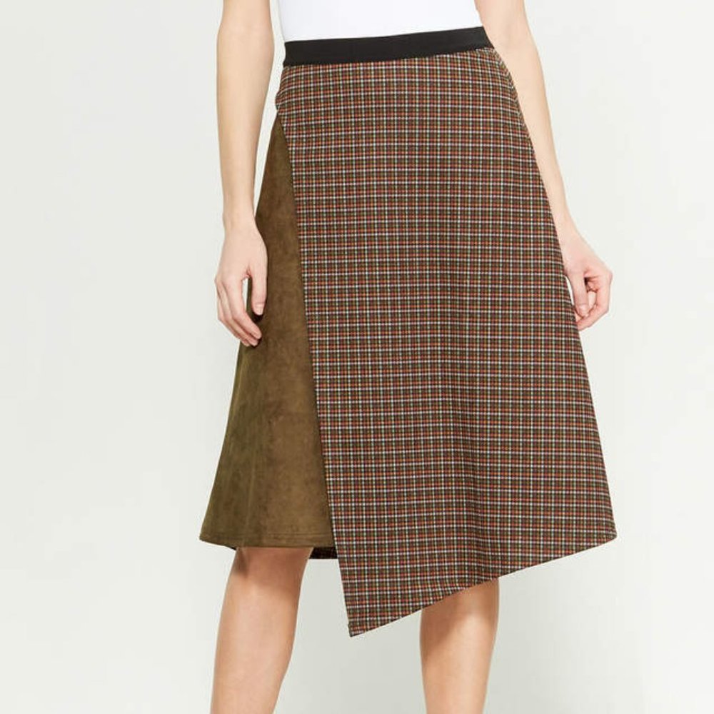 ASSYMETRICAL FAUX WRAP SKIRT - Picture 4 of 14